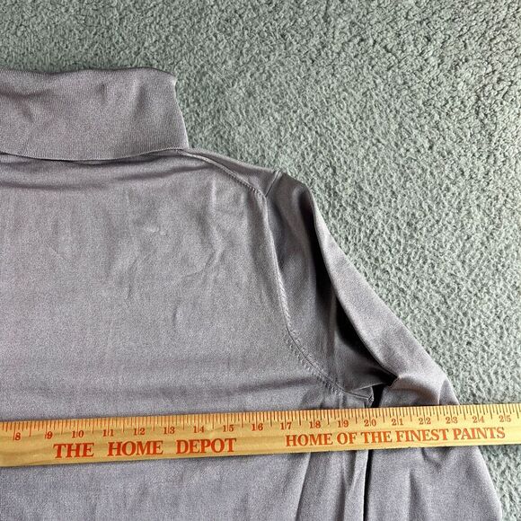 Ann Taylor Sweater Womens Extra Large Purple Silk Blend Turtleneck Stretch Layer - Picture 7 of 10
